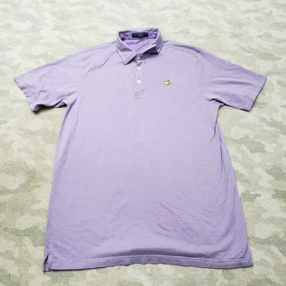 Masters Clubhouse Collection Polo Shirt Mens Large Purple Short Sleeve Golf